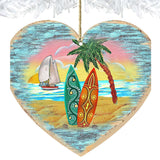 Coastal Heart Wooden Ornaments by G. DeBrekht - Coastal Holiday Decor - 8198731