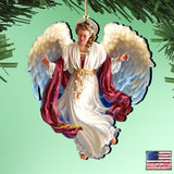 Adornos de madera con forma de ángel de la Tierra de Gelsinger - Decoración navideña americana - 8161048-1208