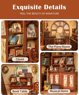 Book Nook Wizardi Miniature - The Secret Rhythm Roombox Kit-3