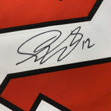 Camiseta de hockey naranja de Filadelfia, enmarcada, autografiada y firmada por Simon Gagne, 35 x 39, JSA COA