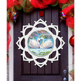 Colgante de puerta con forma de cisnes enamorados y copos de nieve de G. DeBrekht - Decoración infantil Love Family - 8173433H