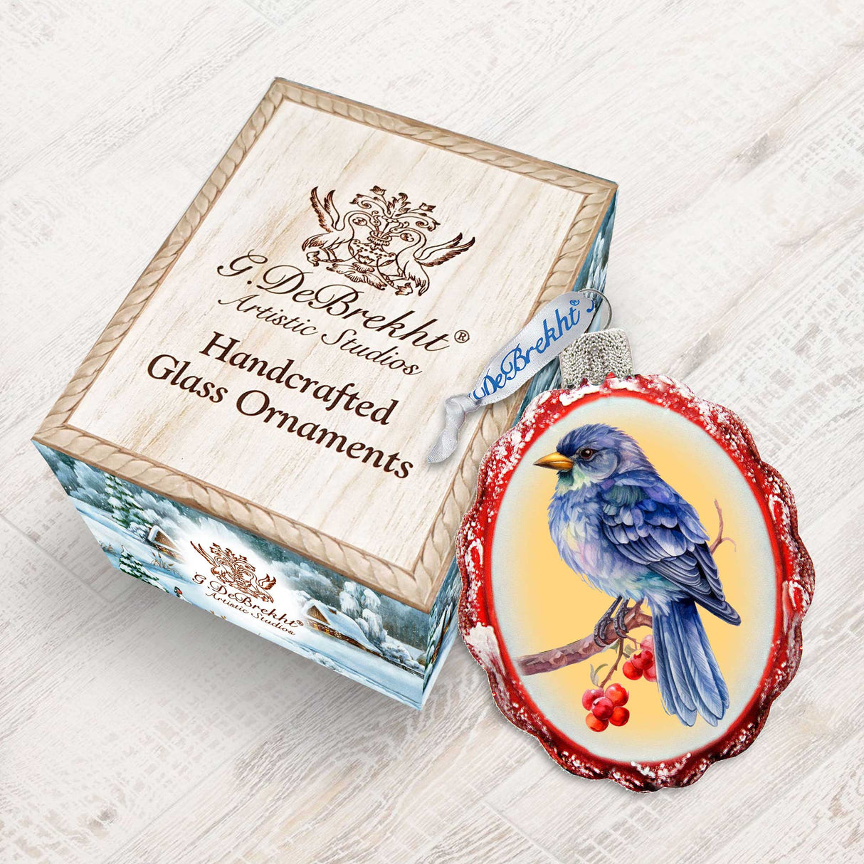 Bluebird Mercury Glass Ornaments by G. Debrekht - Wildlife Holiday Decor - 776006