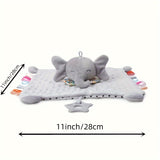 Elephant Security Blanket for Toddlers - Soft Cotton Snuggle Animal Toy, Hand Washable, Baby Lovey Gift for Boys & Girls Aged 3-12 Years - Plush Stuffed Elephant Comforter