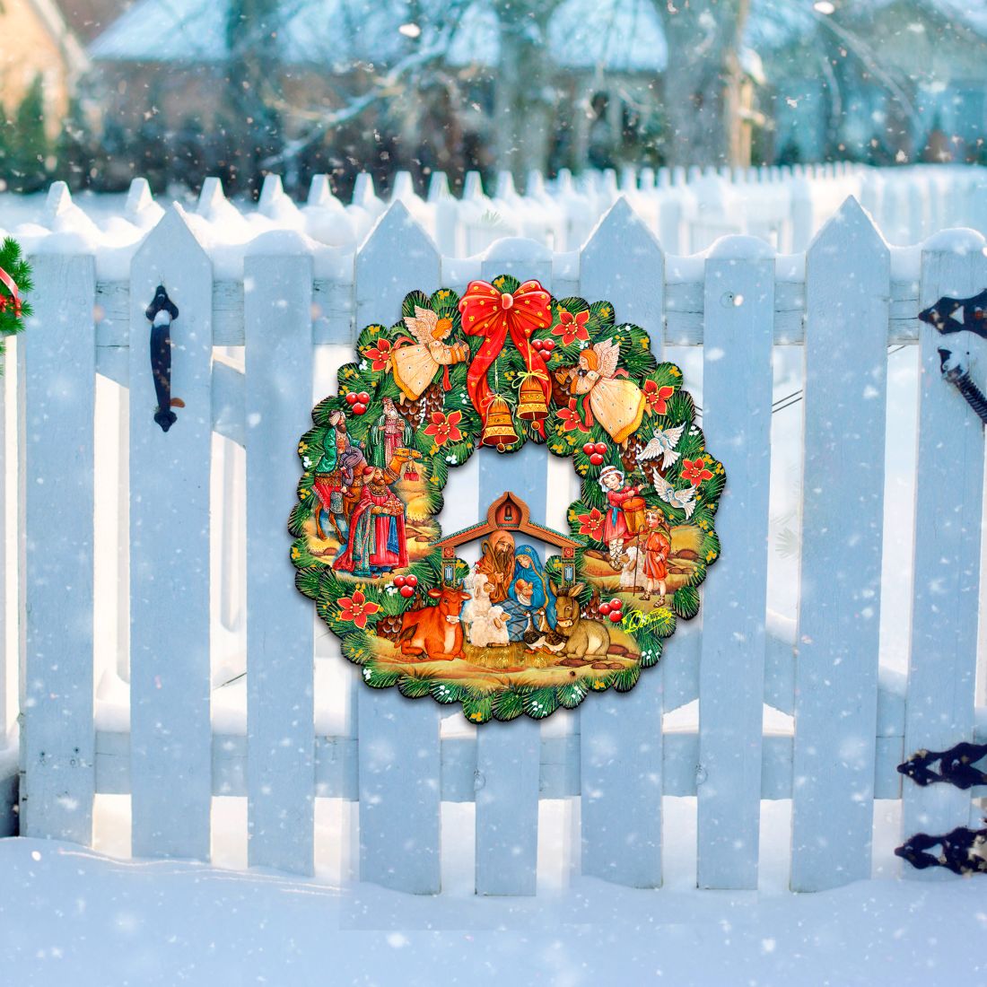 Nativity Holiday Door Wreath by G. DeBrekht - Nativity Holiday Decor - 8185314H