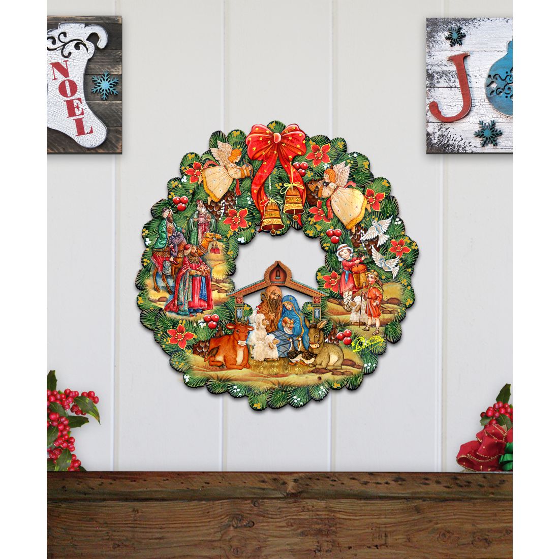 Nativity Holiday Door Wreath by G. DeBrekht - Nativity Holiday Decor - 8185314H