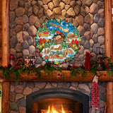 Corona navideña Up Up, decoración para puerta de G. DeBrekht - Decoración navideña de Papá Noel y muñeco de nieve - 8185315H