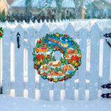 Corona navideña Up Up, decoración para puerta de G. DeBrekht - Decoración navideña de Papá Noel y muñeco de nieve - 8185315H