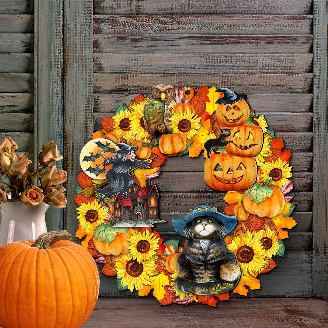 Corona de Halloween para puerta de G. DeBrekht - Decoración de Halloween para Acción de Gracias - 8185317H