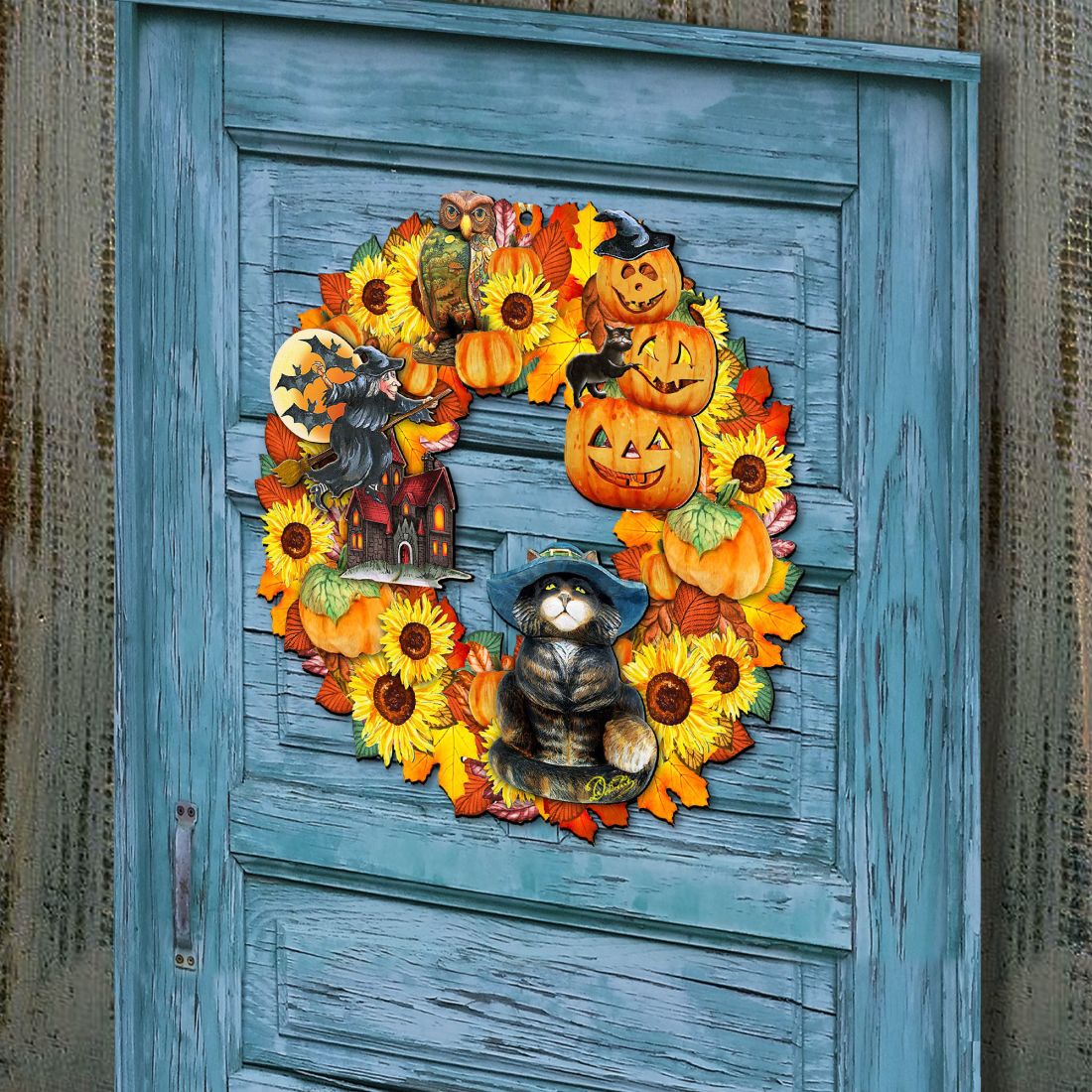 Corona de Halloween para puerta de G. DeBrekht - Decoración de Halloween para Acción de Gracias - 8185317H