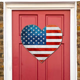 Decoración navideña con forma de corazón patriótico para puerta - Decoración navideña americana - 8187130-2H