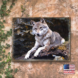 Arte mural de madera con diseño de lobo de Nature Wonders - Decoración de vida silvestre - 95287B