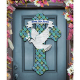 Blessings Cross Easter Door Decor by G. DeBrekht - Easter Spring Decor - 8191163H