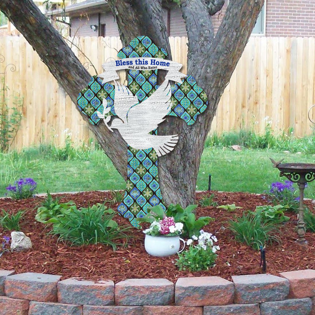 Blessings Cross Easter Door Decor by G. DeBrekht - Easter Spring Decor - 8191163H