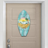 Decoración costera para puerta con tabla de surf Sunrise de G. DeBrekht - Decoración navideña costera - 8198522H