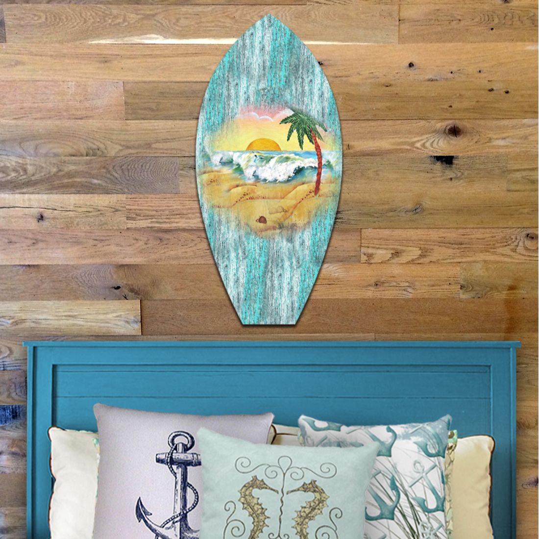 Decoración costera para puerta con tabla de surf Sunrise de G. DeBrekht - Decoración navideña costera - 8198522H