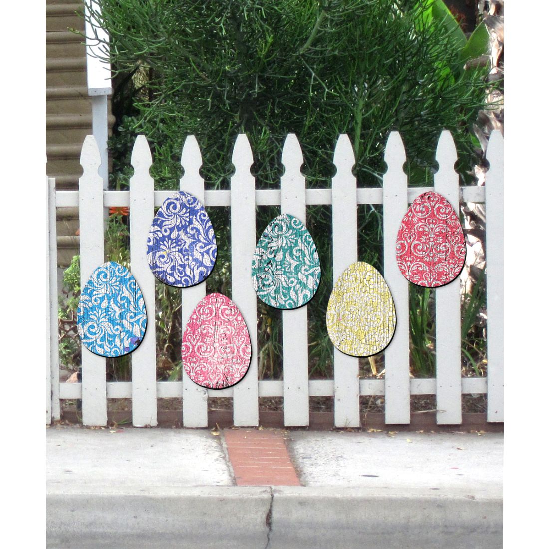 Easter Rainbow Rustic Eggs Outdoor Garden Décor Set of 3 by G. DeBrekht - Easter Spring Décor - 8198712-2M-S6