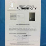 Framed Autographed/Signed Lionel Leo Messi 35x39 Argentina Blue/White Soccer Jersey Beckett BAS COA/LOA