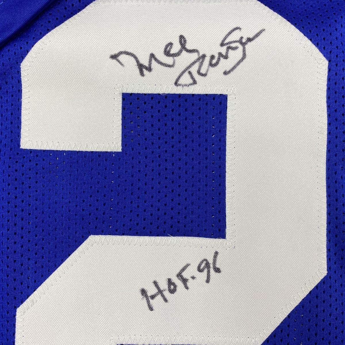Camiseta de fútbol azul Dallas de 35 x 39, enmarcada, autografiada y firmada por Mel Renfro, HOF 96, JSA COA
