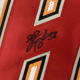 Camiseta de fútbol americano de Tampa Bay, blanca, enmarcada, autografiada y firmada por Shaquil Barrett, 35 x 39, certificado de autenticidad (PSA/DNA)