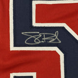 Camiseta de béisbol roja de Cleveland de Shane Bieber autografiada/firmada JSA COA