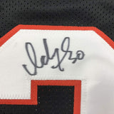 Camiseta de fútbol americano negra de los Cincinnati Bengals, enmarcada, autografiada y firmada por Ickey Woods, 35 x 39, JSA COA