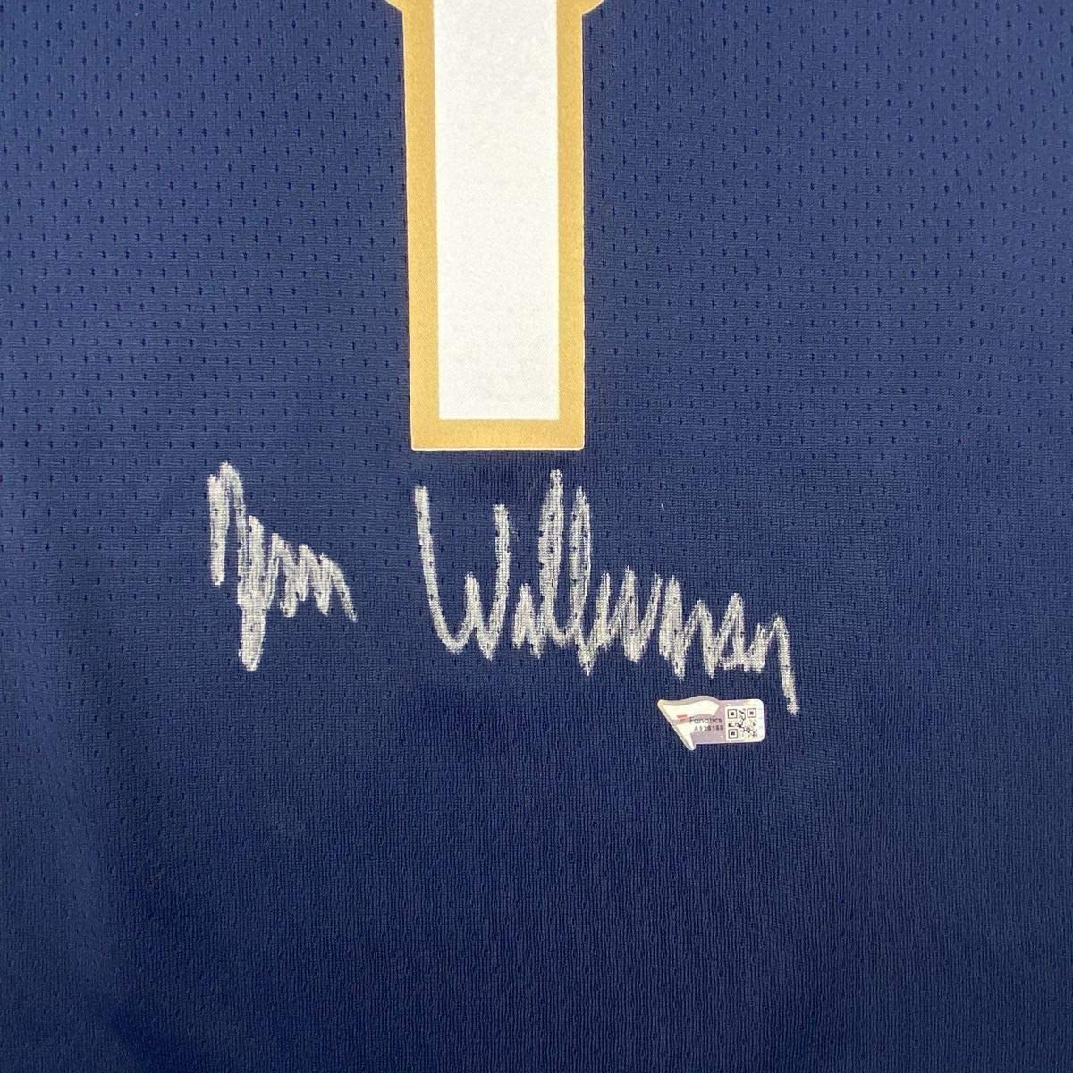 Camiseta de baloncesto Nike Swingman azul de los New Orleans Pelicans, enmarcada, autografiada y firmada por Zion Williamson, 35 x 39, Fanatics COA