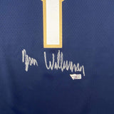 Camiseta de baloncesto Nike Swingman azul de los New Orleans Pelicans, enmarcada, autografiada y firmada por Zion Williamson, 35 x 39, Fanatics COA