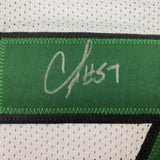 Framed Autographed/Signed CJ C.J. Mosley 35x39 New York White Football Jersey JSA COA