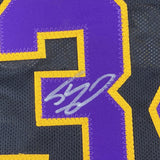 Camiseta de baloncesto negra autografiada/firmada de Shaquille Shaq O'Neal de Los Ángeles LA JSA COA