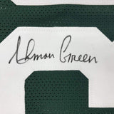 Framed Autographed/Signed Ahman Green 35x39 Green Bay Packers Green Football Jersey JSA COA