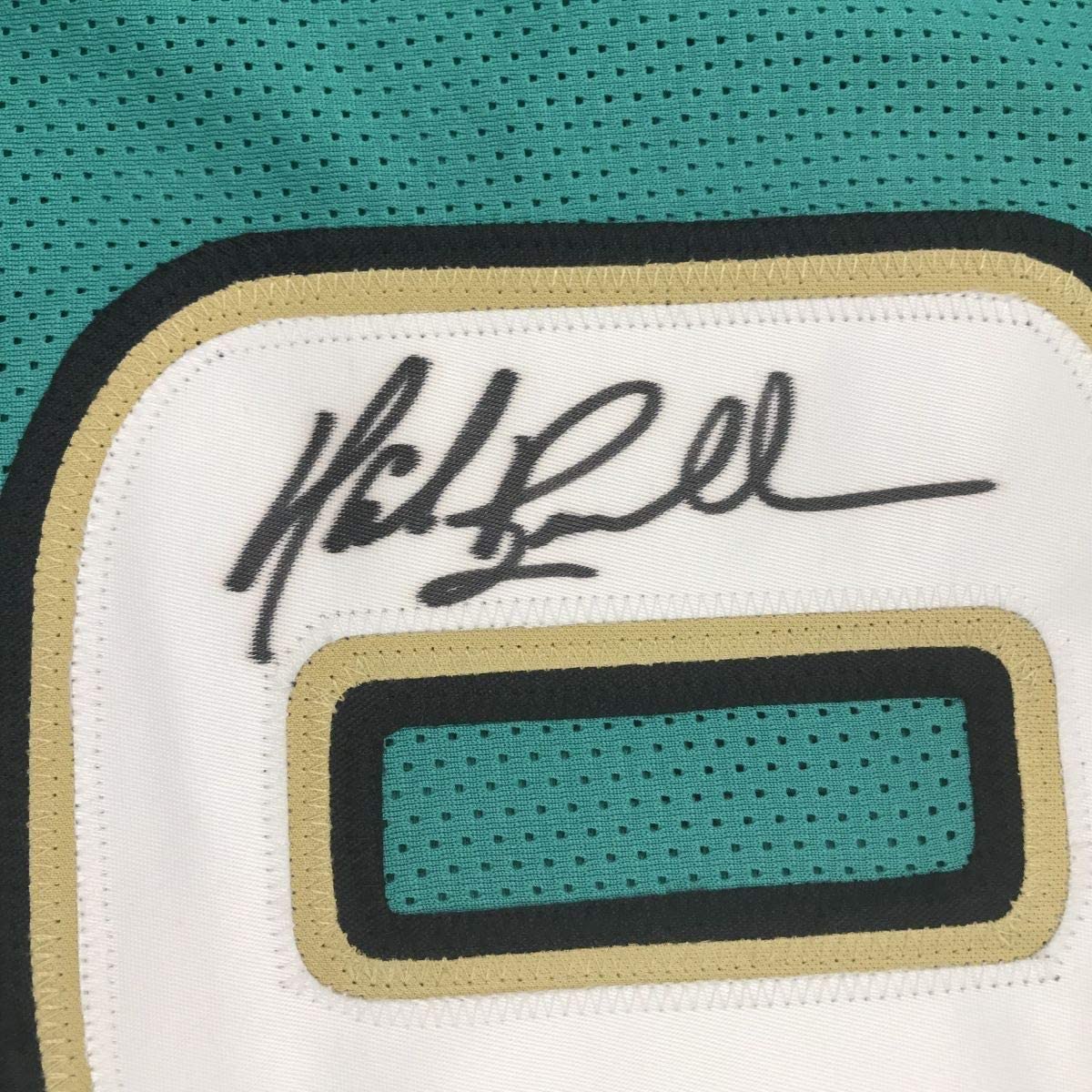 Camiseta de fútbol americano Jacksonville Teal de 35 x 39, enmarcada, autografiada y firmada por Mark Brunell, JSA COA