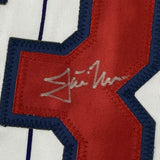 Camiseta de béisbol de rayas de Minnesota de 35 x 39, enmarcada, autografiada y firmada por Justin Morneau (JSA COA)