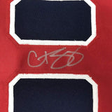 Camiseta de béisbol azul Boston de 35 x 39, enmarcada, autografiada y firmada por Curt Schilling, JSA COA