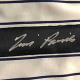 Framed Autographed/Signed Tim Raines 35x39 New York Pinstripe Baseball Jersey JSA COA