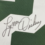 Camiseta de fútbol verde de Green Bay autografiada/firmada por Lynn Dickey JSA COA