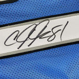 Camiseta de fútbol azul Detroit de Calvin Johnson autografiada/firmada JSA COA