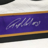 Camiseta de fútbol blanca de Baltimore de Anquan Boldin autografiada/firmada Beckett BAS COA