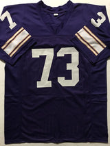 Autographed/Signed Ron Yary HOF 01  Minnesota Purple Football Jersey JSA COA
