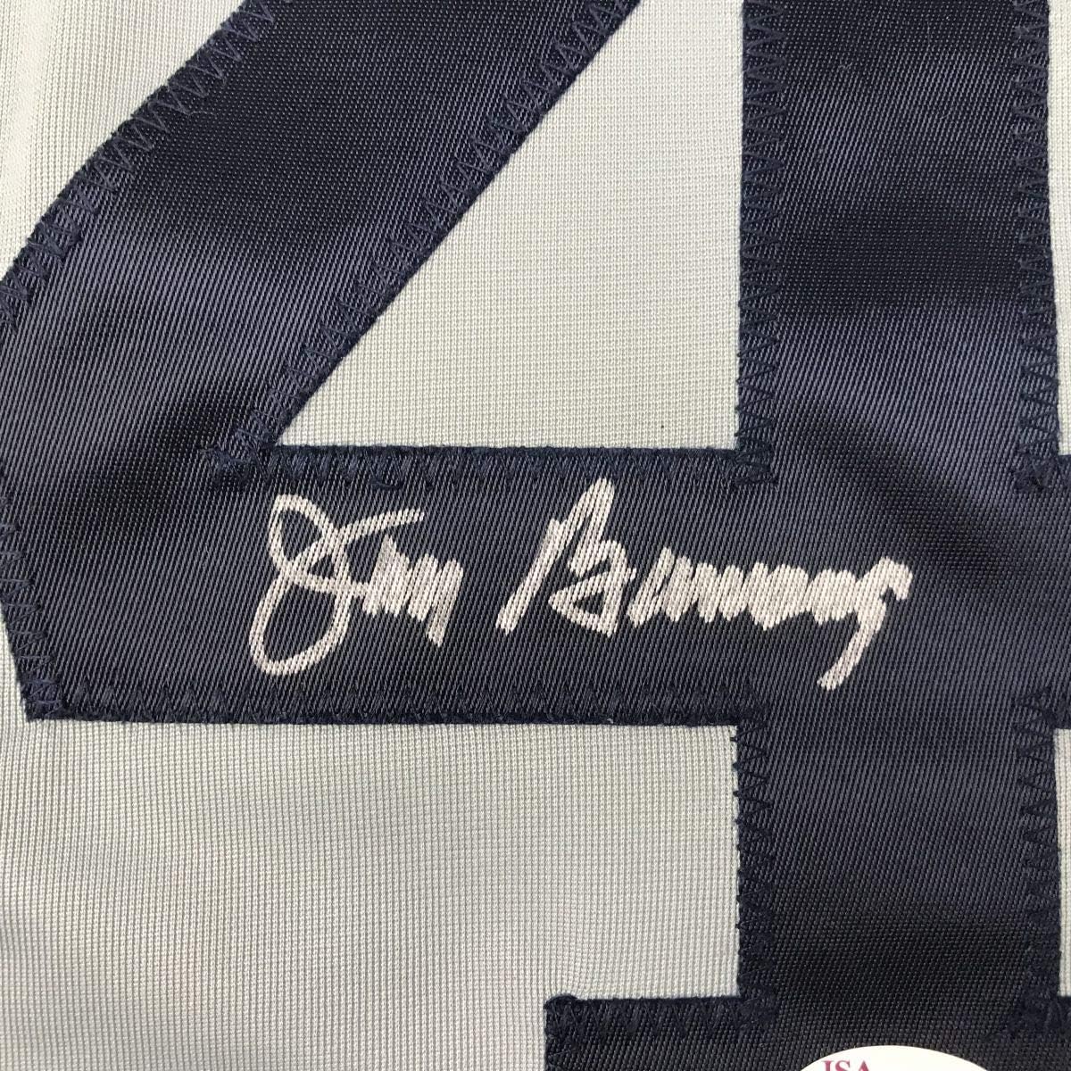 Camiseta de béisbol enmarcada, autografiada y firmada por Jim Bunning, 35 x 39, gris Detroit, JSA COA
