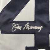 Camiseta de béisbol enmarcada, autografiada y firmada por Jim Bunning, 35 x 39, gris Detroit, JSA COA