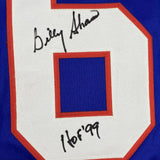 Camiseta de fútbol americano azul búfalo autografiada/firmada de Billy Shaw HOF 99 Beckett BAS COA