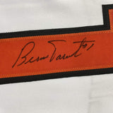Framed Autographed/Signed Bernie Parent 35x39 Philadelphia White Hockey Jersey JSA COA
