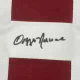Camiseta de fútbol americano universitario Alabama Red de 35 x 39, enmarcada, autografiada y firmada por Ozzie Newsome (JSA COA)