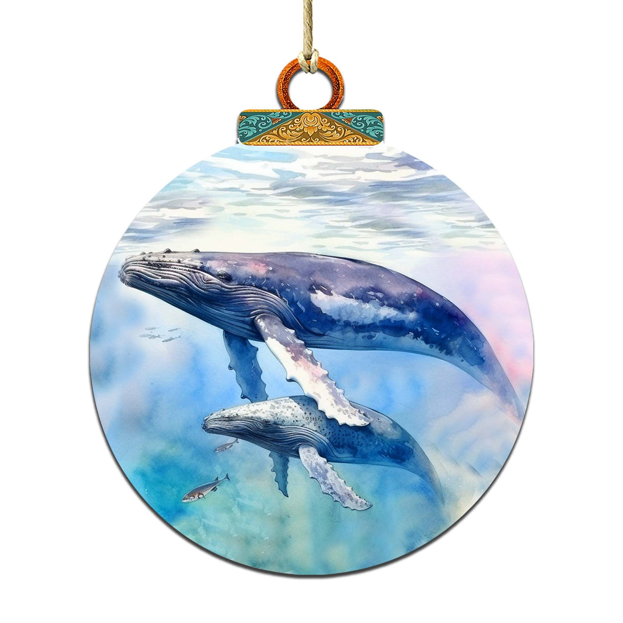 Humpback Harmony Wooden Ornaments by G.Debrekht - Wildlife Holiday Decor - 870012