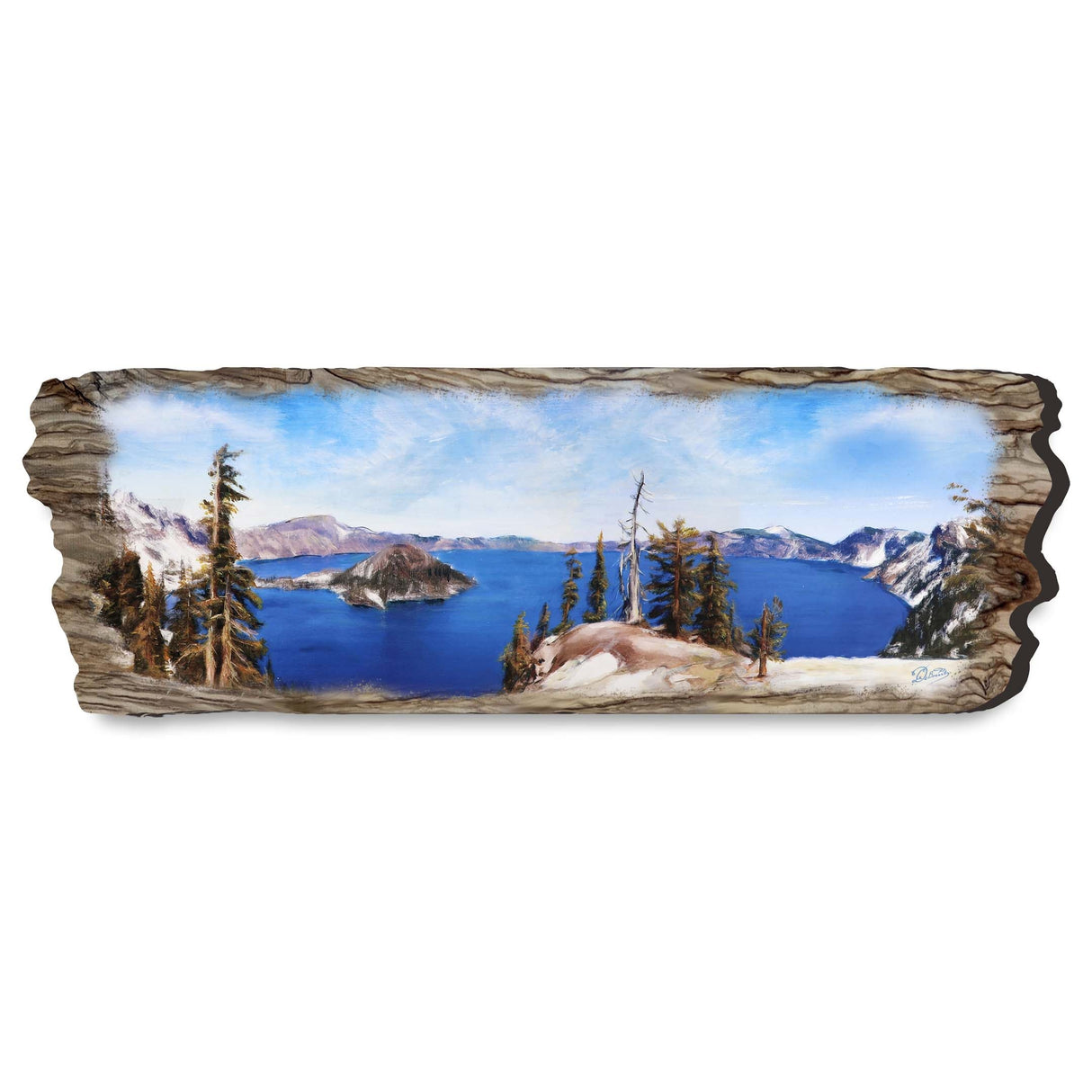 Arte mural de madera con vista al lago de G. DeBrekht Coastal Decor - 8491107W