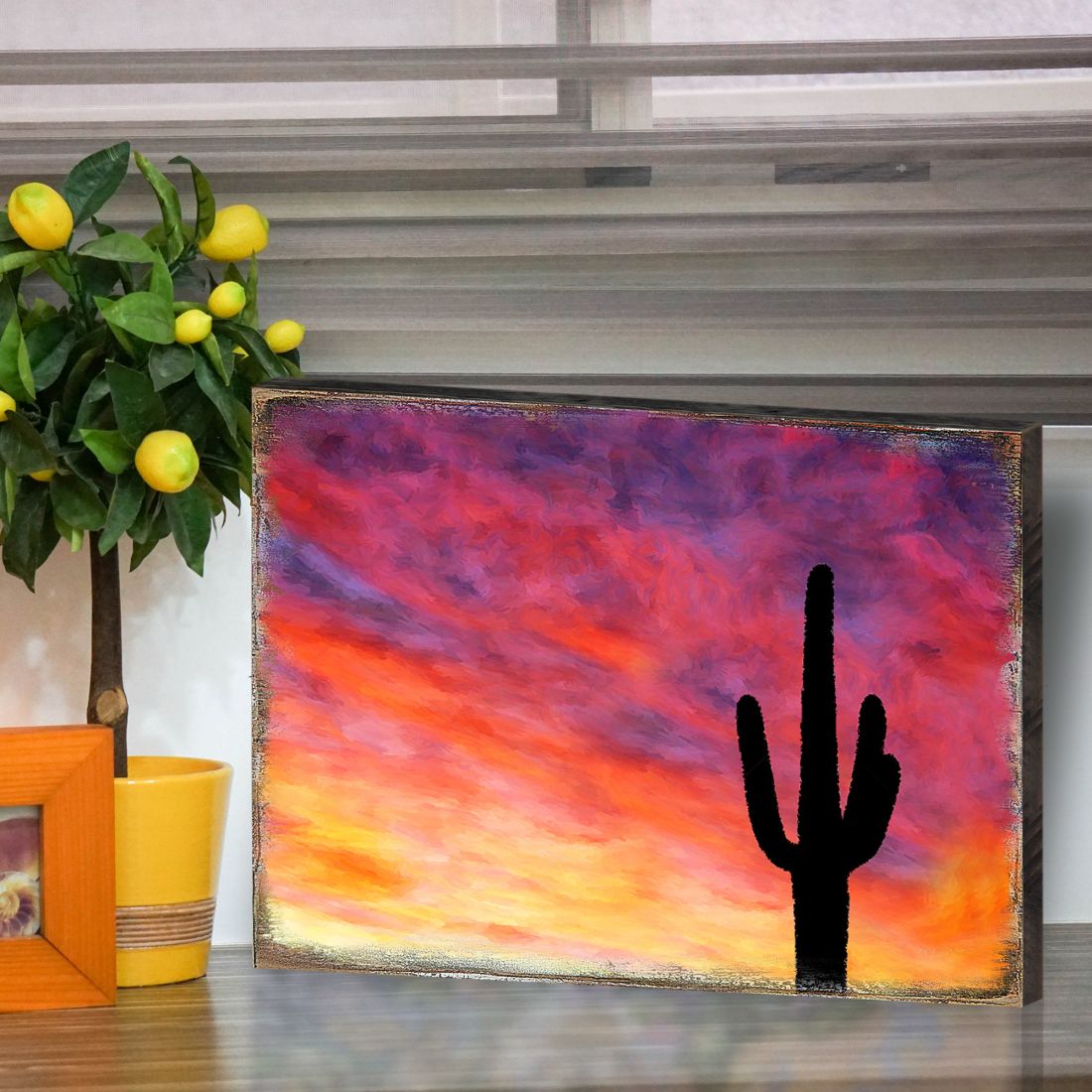 Cactus Art Wooden Wall Art by Nature Wonders - Nature Wildlife Decor  - 95241B
