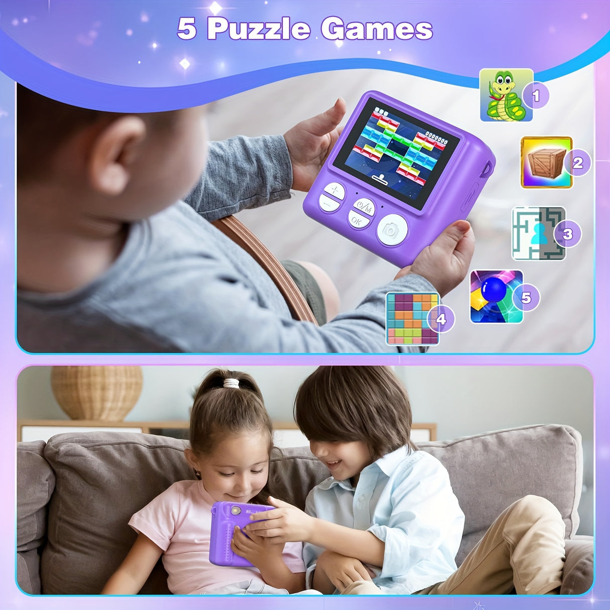 Kids Camera Instant Print, 12MP 1080P Digital Camera for Kids Age 3-12, Christmas Birthday Gifts for 4 5 6 7 8 9 10 Year Old Girls Boys, 32GB Toddler HD Video Camera Print Photos Portable Toy