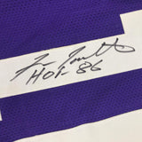 Camiseta de fútbol morada de Minnesota HOF 86 de Fran Tarkenton autografiada/firmada JSA COA