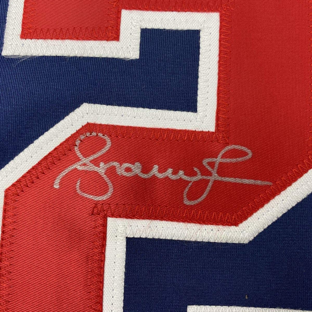 Camiseta de béisbol azul de Atlanta autografiada/firmada por Andruw Jones (JSA COA)