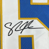 Camiseta de fútbol azul claro de San Diego de Shawne Merriman, autografiada y firmada, Beckett BAS COA